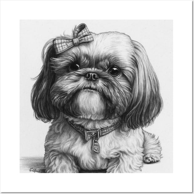 Shih Tzu Pen and Ink Wall Art by Star Scrunch